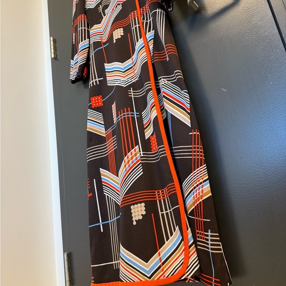 Joan Curtis size 12 (fits size 8-10) Long Sleeve Bishop Dress Geometric Pattern - Picture 7 of 15